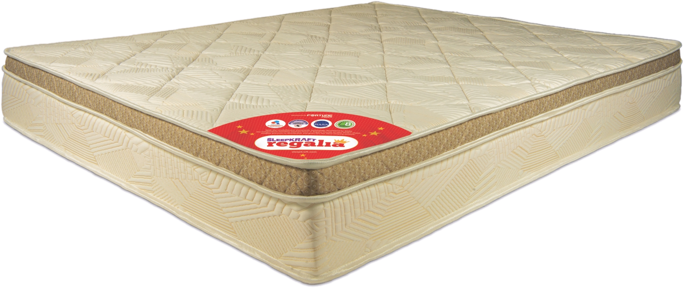 SLEEPKRAFT Regalia memory-foam mattress, three-quarter view